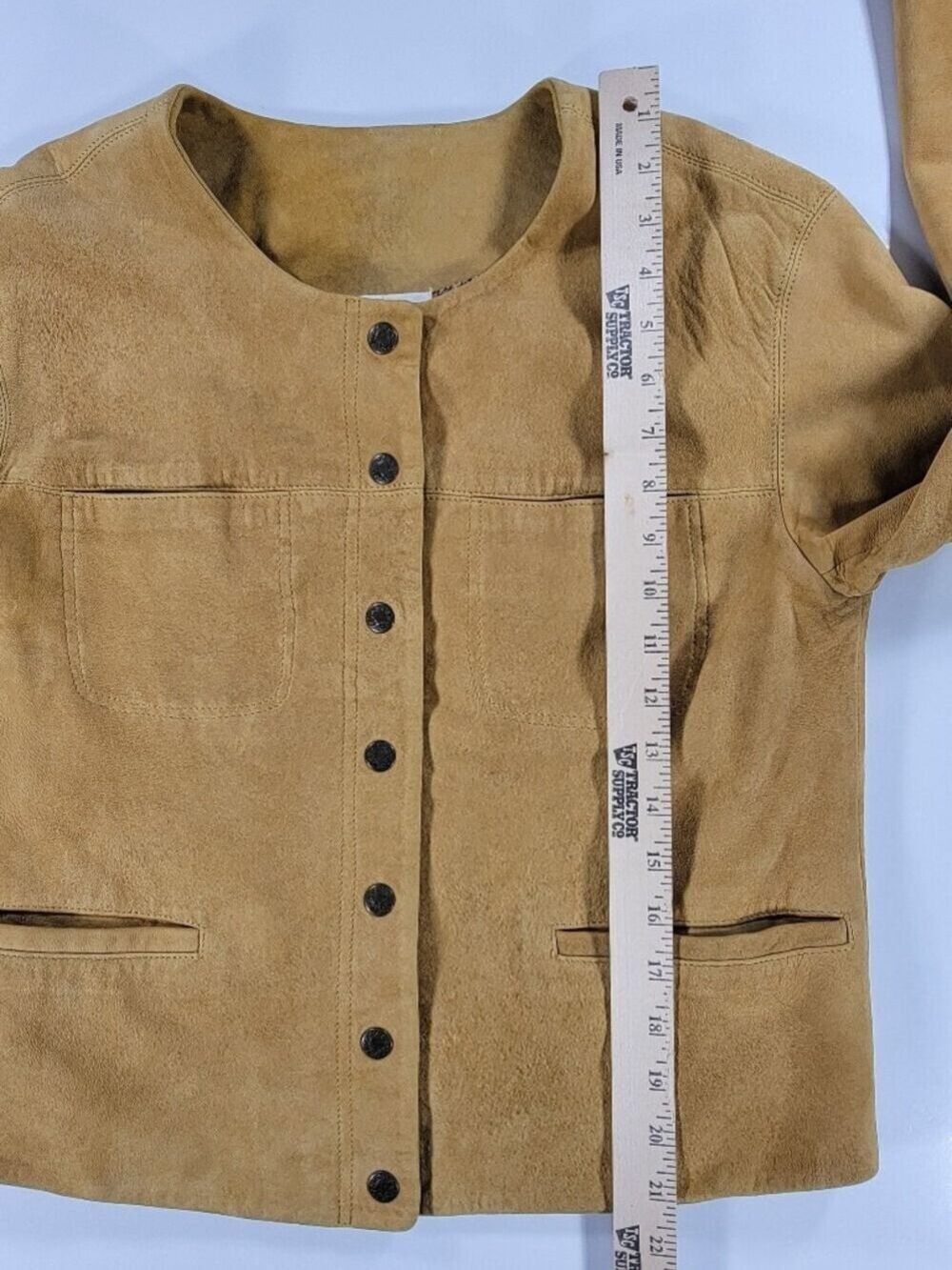 Free People Jacket Coat Sheep Suede Leather Tan Cropped Western Concert Festival - Picture 7 of 12